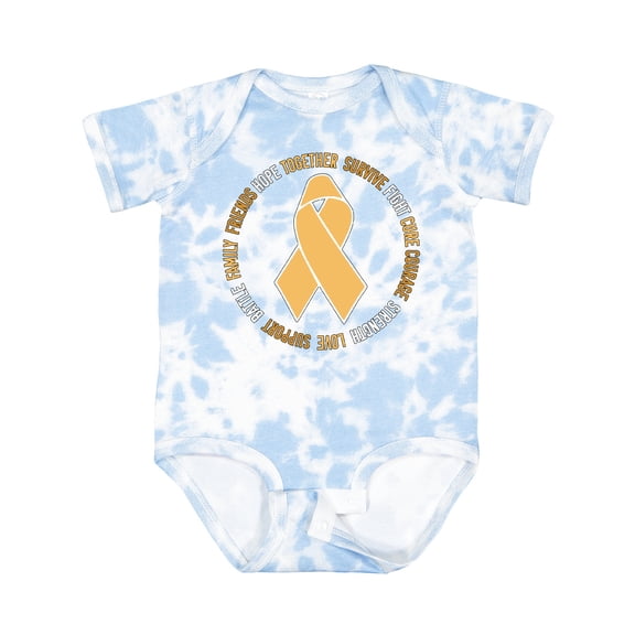 Inktastic Word Circle-childhood Cancer Awareness Boys or Girls Baby Bodysuit