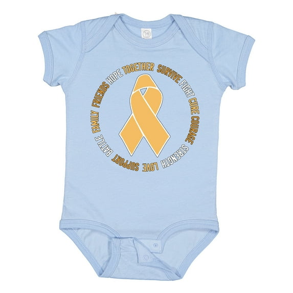 Inktastic Word Circle-childhood Cancer Awareness Boys or Girls Baby Bodysuit