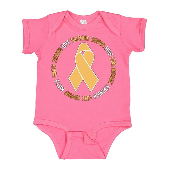 Inktastic Word Circle-childhood Cancer Awareness Boys or Girls Baby Bodysuit