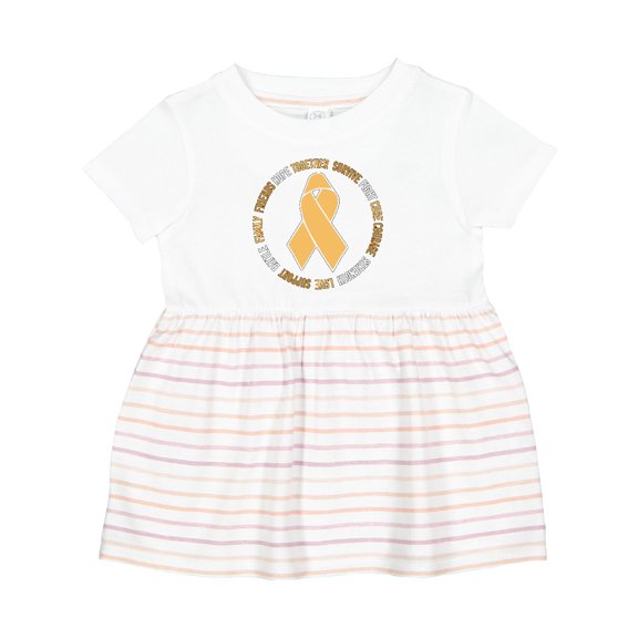 Inktastic Word Circle-childhood Cancer Awareness Girls Baby Dress