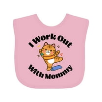 Inktastic Work out with Mommy Exercise Boys or Girls Baby Bib