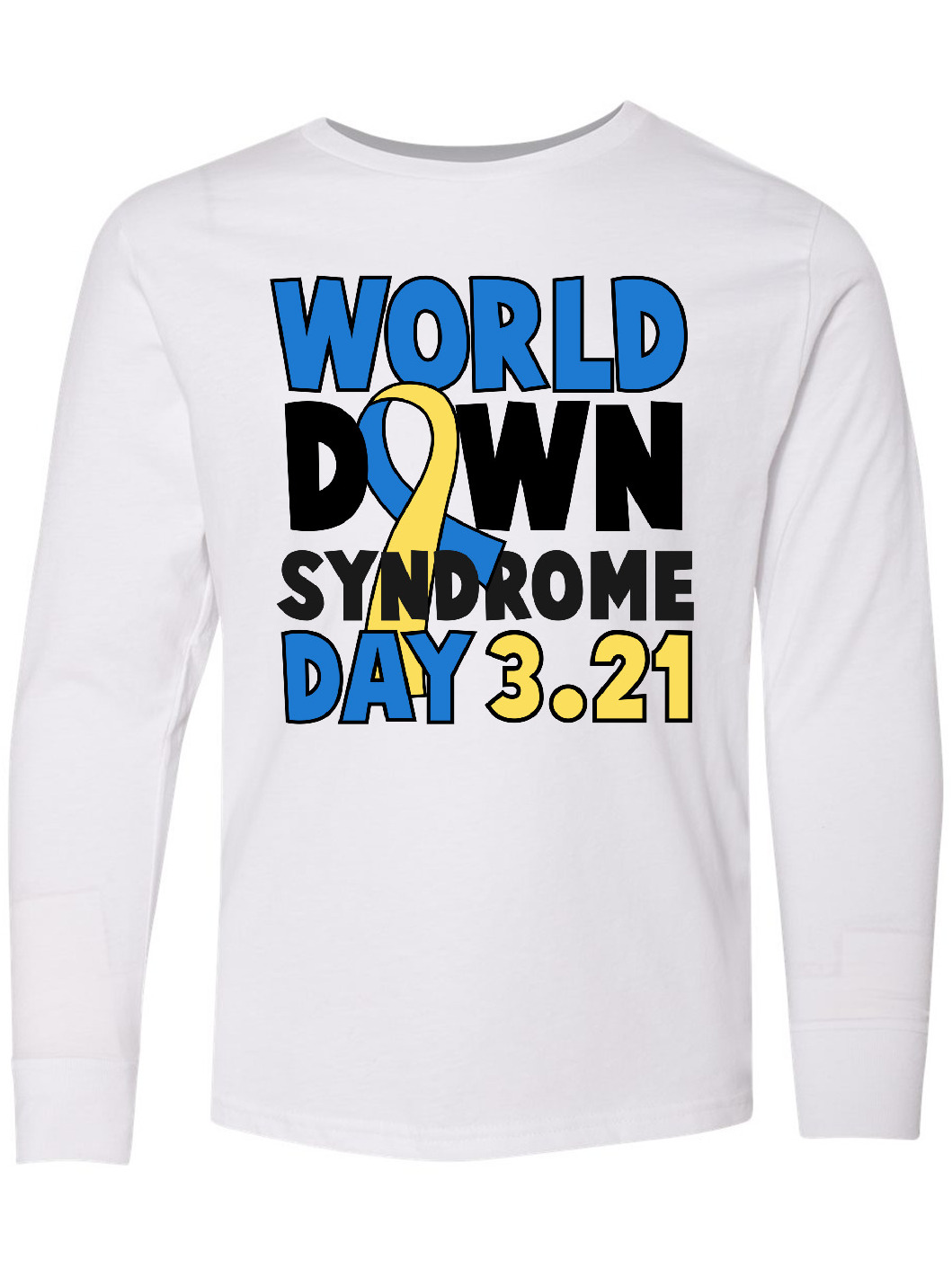 Inktastic World Down Syndome Day 321 Long Sleeve Youth T-Shirt - image 1 of 4