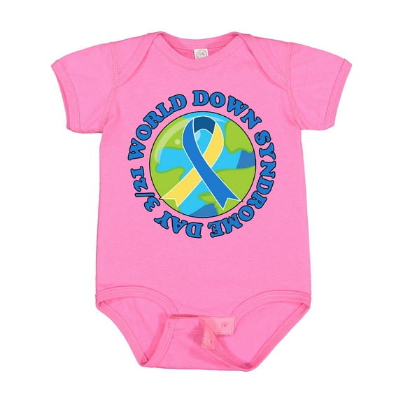 Inktastic World Down Syndrome Day March 21 with Planet Earth Boys or Girls Baby Bodysuit