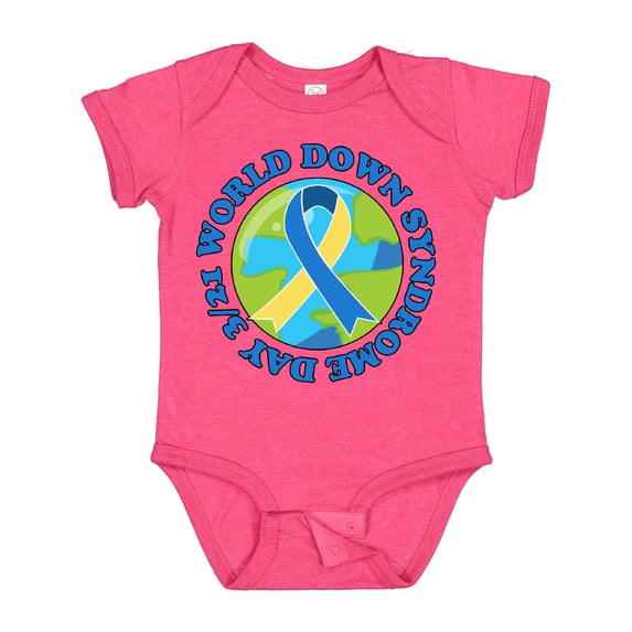 Inktastic World Down Syndrome Day March 21 with Planet Earth Boys or Girls Baby Bodysuit