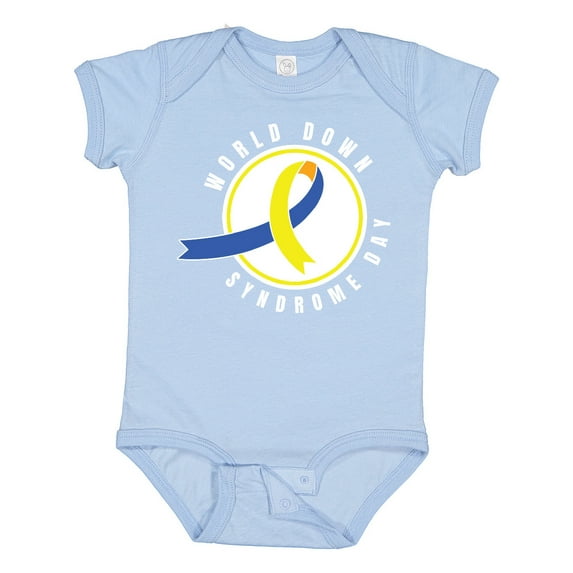 Inktastic World Down Syndrome Day with Yellow and Blue Ribbon Boys or Girls Baby Bodysuit