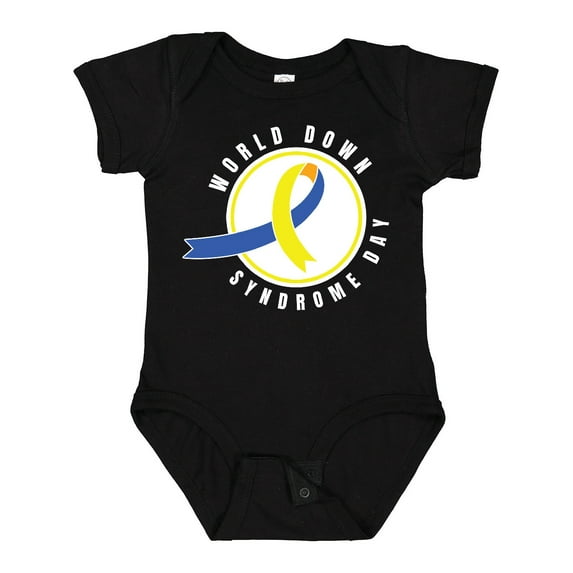 Inktastic World Down Syndrome Day with Yellow and Blue Ribbon Boys or Girls Baby Bodysuit
