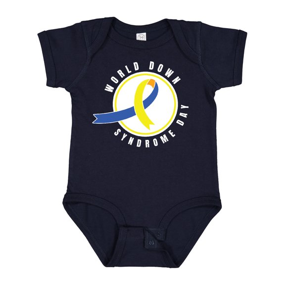 Inktastic World Down Syndrome Day with Yellow and Blue Ribbon Boys or Girls Baby Bodysuit
