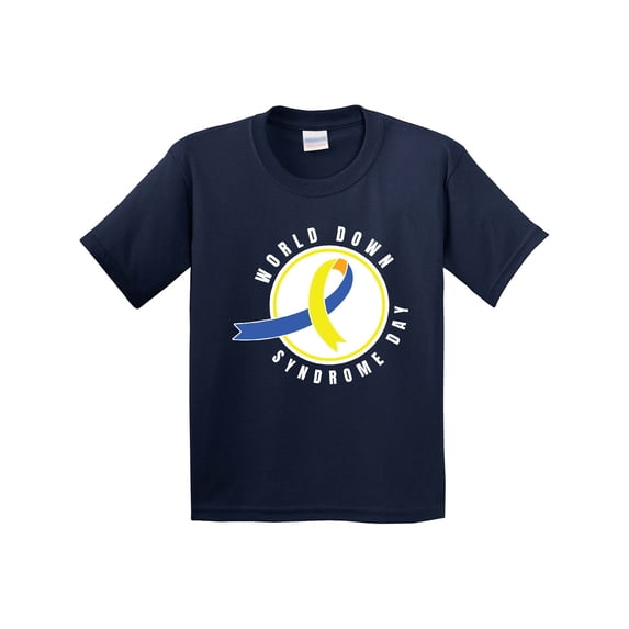 Inktastic World Down Syndrome Day with Yellow and Blue Ribbon Youth T-Shirt
