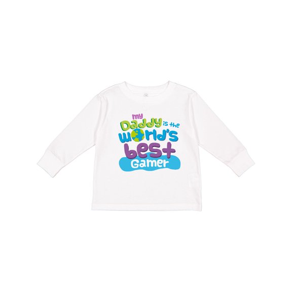 Inktastic World’s Best Gamer Daddy Boys or Girls Long Sleeve Toddler T-Shirt