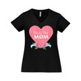 thumbnail image 1 of Inktastic World's Best Mom in Pink Heart with Flowers Women's Plus Size V-Neck T-Shirt, 1 of 5