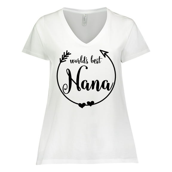 Inktastic World's Best Nana Women's Plus Size V-Neck T-Shirt