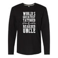 thumbnail image 1 of Inktastic World's Greatest Tattooed & Bearded Uncle Long Sleeve T-Shirt, 1 of 5