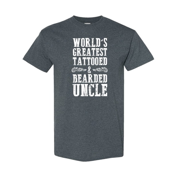 Inktastic World's Greatest Tattooed & Bearded Uncle T-Shirt