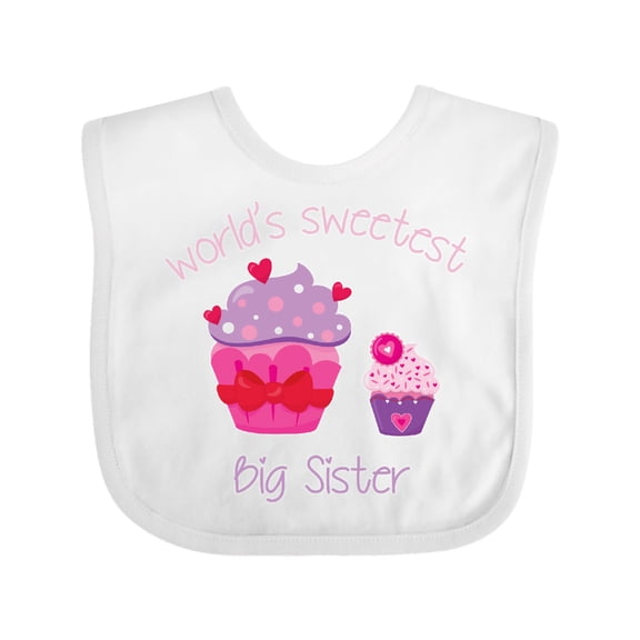 Inktastic World's Sweetest Big Sister Girls Baby Bib