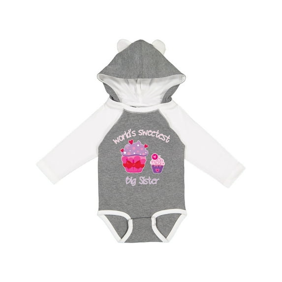 Inktastic World's Sweetest Big Sister Girls Long Sleeve Baby Bodysuit