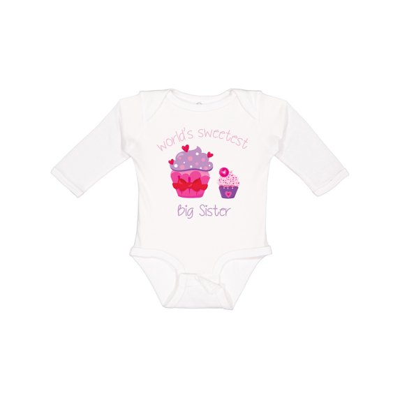 Inktastic World's Sweetest Big Sister Girls Long Sleeve Baby Bodysuit