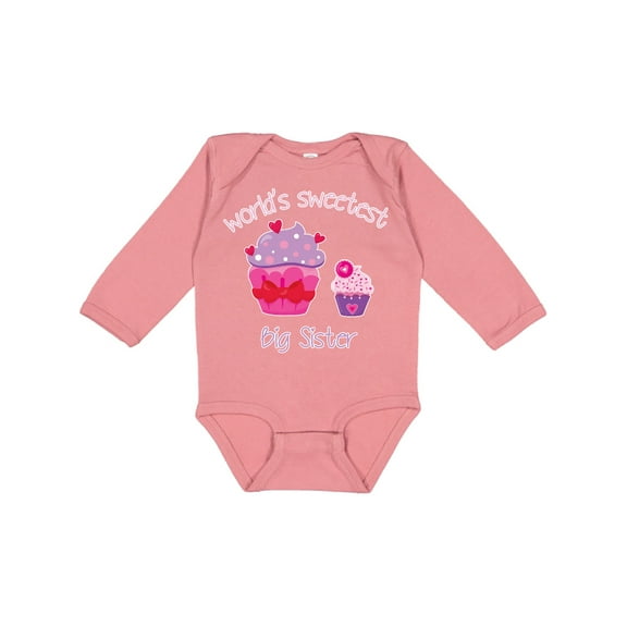 Inktastic World's Sweetest Big Sister Girls Long Sleeve Baby Bodysuit