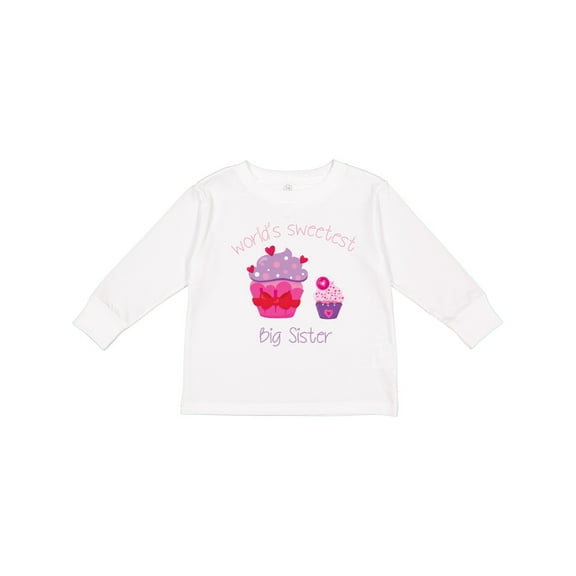 Inktastic World's Sweetest Big Sister Girls Long Sleeve Toddler T-Shirt