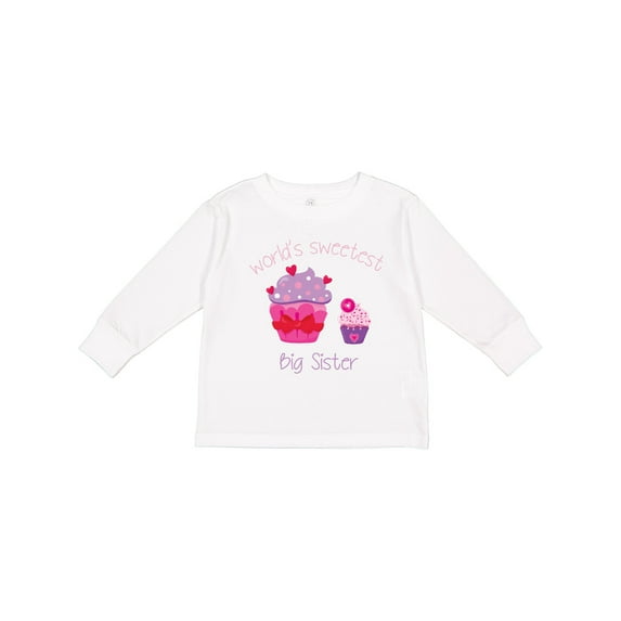 Inktastic World's Sweetest Big Sister Girls Long Sleeve Toddler T-Shirt