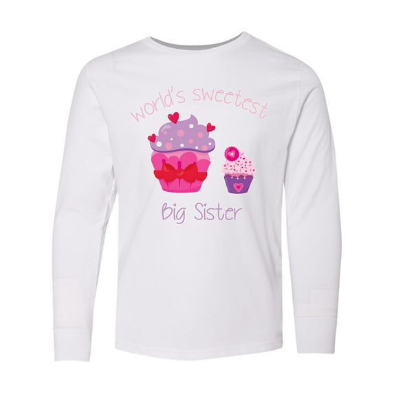 Inktastic World's Sweetest Big Sister Long Sleeve Youth T-Shirt