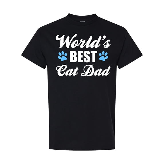Inktastic Worlds Best Cat Dad with Pawprints T-Shirt