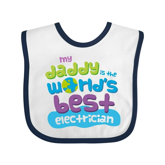 Inktastic Worlds Best Electrician Daddy Boys or Girls Baby Bib