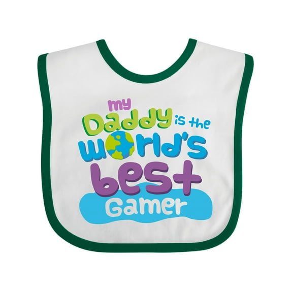 Inktastic Worlds Best Gamer Daddy Boys or Girls Baby Bib