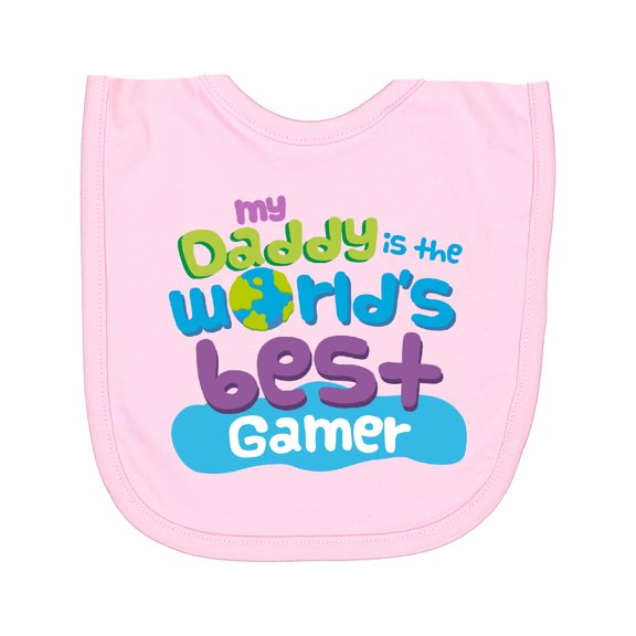 Inktastic Worlds Best Gamer Daddy Newborn Bib