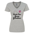 thumbnail image 1 of Inktastic Worlds Best Great Grandma Women's V-Neck T-Shirt, 1 of 5