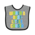 thumbnail image 1 of Inktastic Worlds Best Little Cousin Boys Baby Bib, 1 of 4