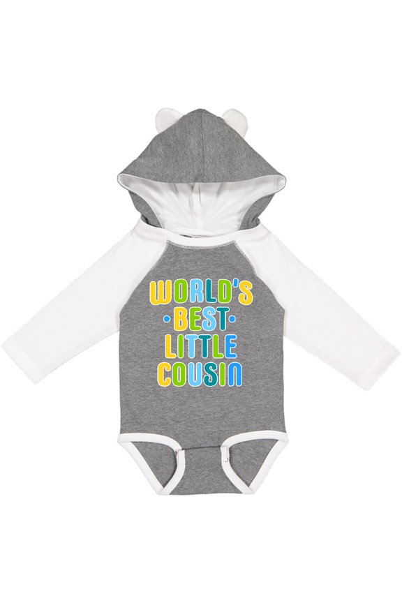 Worlds Best Little Cousin Boys Long Sleeve Baby Bodysuit