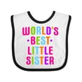 thumbnail image 1 of Inktastic Worlds Best Little Sister Girls Baby Bib, 1 of 4