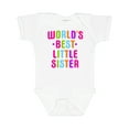 thumbnail image 1 of Inktastic Worlds Best Little Sister Girls Baby Bodysuit, 1 of 5