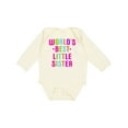 thumbnail image 1 of Inktastic Worlds Best Little Sister Girls Long Sleeve Baby Bodysuit, 1 of 5