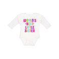 thumbnail image 1 of Inktastic Worlds Best Little Sister Girls Long Sleeve Baby Bodysuit, 1 of 5