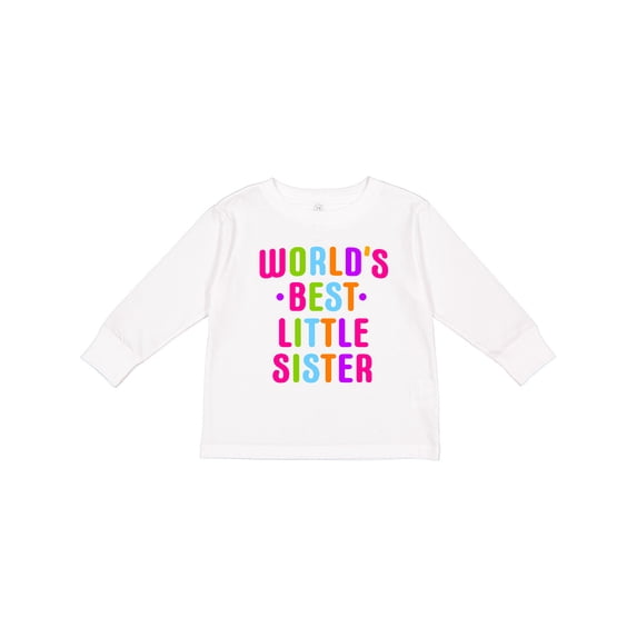 Inktastic Worlds Best Little Sister Girls Long Sleeve Toddler T-Shirt