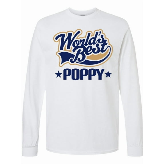 Inktastic Worlds Best Poppy Grandpa Long Sleeve T-Shirt