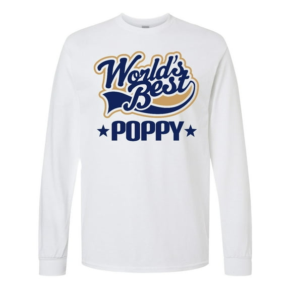 Inktastic Worlds Best Poppy Grandpa Long Sleeve T-Shirt