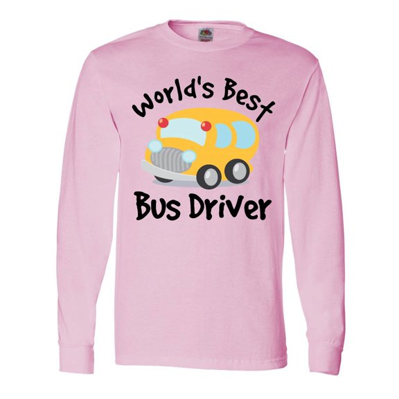 Inktastic Worlds Best School Bus Driver Long Sleeve T-Shirt