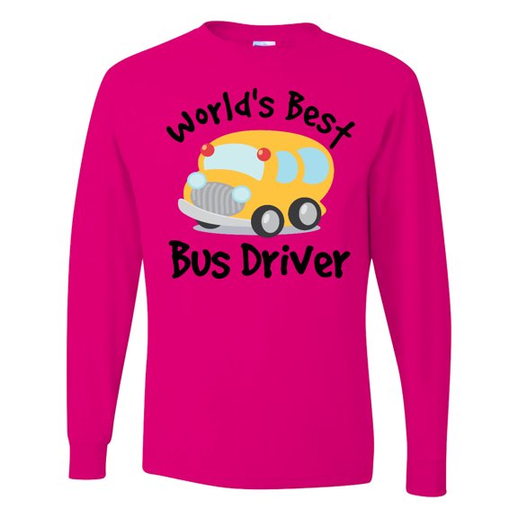 Inktastic Worlds Best School Bus Driver Long Sleeve T-Shirt