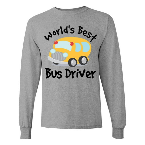 Inktastic Worlds Best School Bus Driver Long Sleeve T-Shirt
