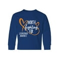 thumbnail image 1 of Inktastic Worth Fighting For Leukemia Awareness Orange Heart Long Sleeve Youth T-Shirt, 1 of 5