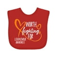 thumbnail image 1 of Inktastic Worth Fighting for Leukemia Awareness Orange Heart Boys or Girls Baby Bib, 1 of 4