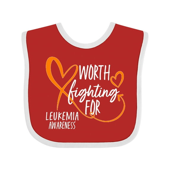 Inktastic Worth Fighting for Leukemia Awareness Orange Heart Boys or Girls Baby Bib