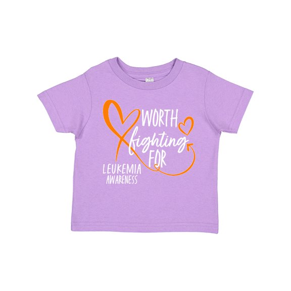 Inktastic Worth Fighting for Leukemia Awareness Orange Heart Boys or Girls Toddler T-Shirt