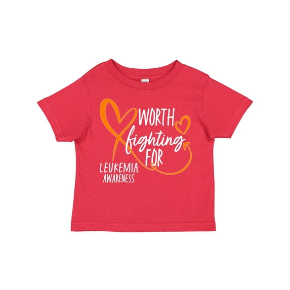Inktastic Worth Fighting for Leukemia Awareness Orange Heart Boys or Girls Toddler T-Shirt