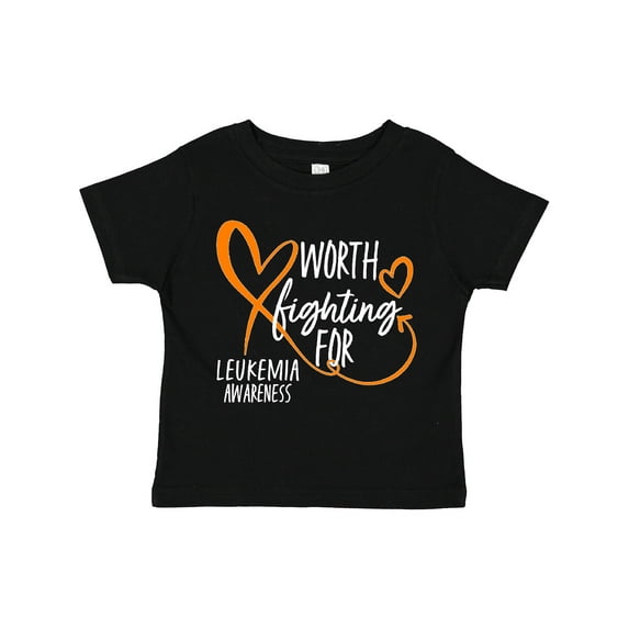 Inktastic Worth Fighting for Leukemia Awareness Orange Heart Boys or Girls Toddler T-Shirt