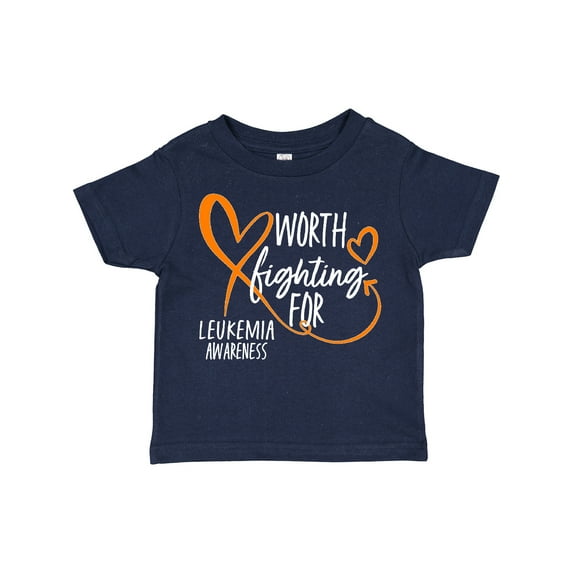 Inktastic Worth Fighting for Leukemia Awareness Orange Heart Boys or Girls Toddler T-Shirt