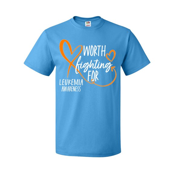 Inktastic Worth Fighting for Leukemia Awareness Orange Heart T-Shirt