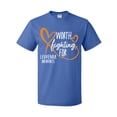 thumbnail image 1 of Inktastic Worth Fighting for Leukemia Awareness Orange Heart T-Shirt, 1 of 5